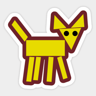 Basic Geometric Yellow Dog Sticker